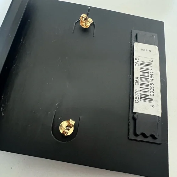 NWT Coach Horse shoe shape with rose quarts stone earrings💕 - Picture 10 of 11